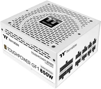 Thermaltake Toughpower GF1 850W Fully Modular Power Supply, Non Light, Full Range, Analog, 80 Plus Gold, EU, 100% Japan Capacitor, 850W Max Output Capacity, Snow Edition | PS-TPD-0850FNFAGE-W