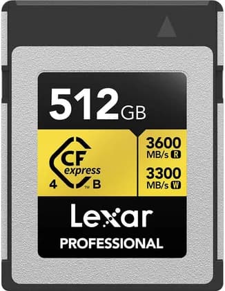 Lexar Professional Gold Series CFexpress 4.0 Type B Memory Card 512GB, Ultra-Fast High-Performance Storage for 8K RAW Video, DSLR & Mirrorless Cameras | LCXEXP4512G-RNENG