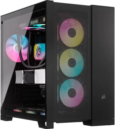 Corsair 6500D Airflow Mid-Tower Computer Case, Up to 360mm Radiator & 13x Fan Support, Tempered Glass Material, Fully Mesh Sides, Dual Chamber Design, Modern Front Panel I/O, Black | CC-9011259-WW