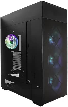 InWin ModFree Deluxe Edition E-ATX Full Tower Computer Case, 4x Pre-Installed AJ140 aRGB Fans, SECC, TG, ABS Materials, Up to 440mm GPU & 420mm Radiator Support, Black | IW-CS-MFDELU-BLK