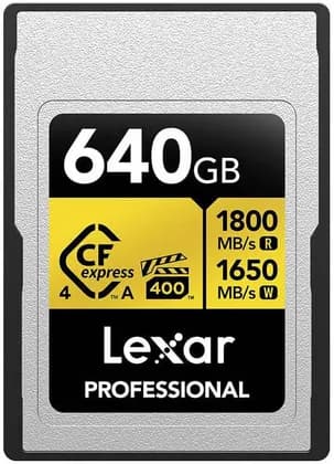 Lexar Professional CFexpress Type A Memory Card 640GB, 8K Video Recording, Professional Photography & Cinema Cameras, Reliable Storage Solution, Grey | LCAGOLD640G-RNENG