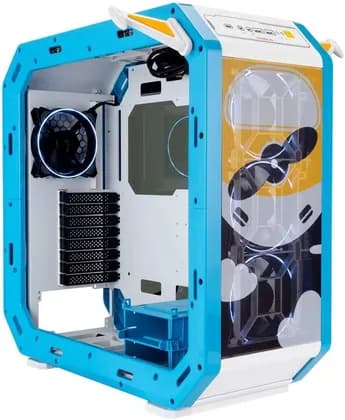 InWin Monster A: Lab Series E-ATX Mid Tower PC Case, 4x Pre-Installed ASL120 Fans, Tempered Glass, SECC & ABS Materials, Max 390mm GPU & 360mm Radiator Support, Plannie Design | IW-CS-CASEMONSTERS-002