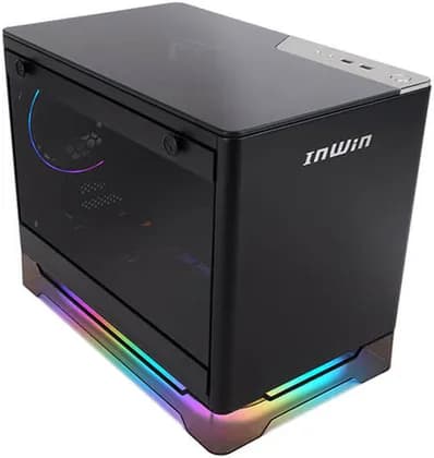 InWin A1 Prime Mini-ITX Computer Case, 2x Sirius Loop ASL120 Fans Included, SECC, Tempered Glass, Aluminium, Plexiglass Materials, Up to 320mm GPU, 750W PSU, Black | IW-A1PRIME-BLACK