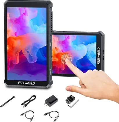 FEELWORLD PS6 Camera Monitor, 5.5" Display OLED Vertical Monitor Display, HDMI 4k 60Hz Input & Output, Video Monitor for Content Creation, Streaming & Filmmaking, Black | PS6
