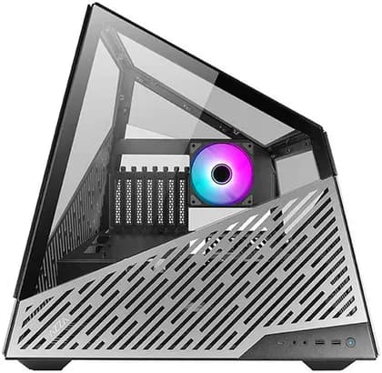 AZZA CSAZ-811 Mesa Innovative ATX Compter Case, Bench Table Layout, Tempered Glass Panels, High-End System Ready, Up to 4X 120mm Fans & 360mm Raiator Supprot, USB 3.0 x 2,Type-C, Silver | MESA 811