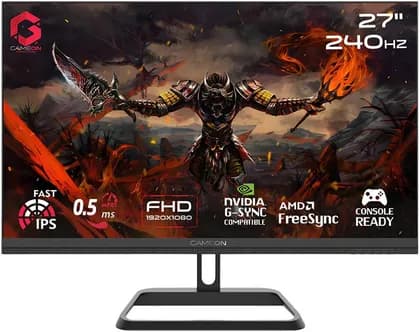 GAMEON Midnight Pro Series Gaming Monitor, 27" Fast IPS Display, FHD Resolution, 240Hz Refresh Rate, 0.5ms (MPRT) Response Time, AMD FreeSync & Adaptive-Sync, Black | GOM27FHD240IPS