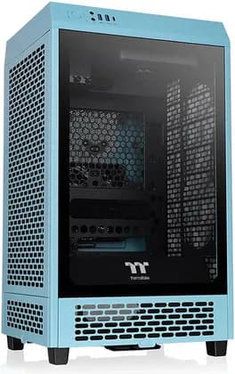 Thermaltake The Tower 200 Turquoise Mini Computer Case, SPCC+Tempered Glass Material, Supports Up to 280mm Radiator, Up to 4 Fans Support, Removable Dust Filter, Turquoise | CA-1X9-00SBWN-00