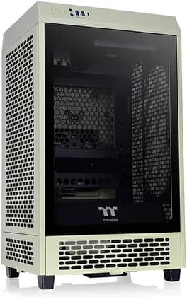 Thermaltake The Tower 200 Matcha Green Mini Computer Case, SPCC+Tempered Glass Material, Supports Up to 280mm Radiator, Up to 4 Fans Support, Removable Dust Filter, Matcha Green | CA-1X9-00SEWN-00