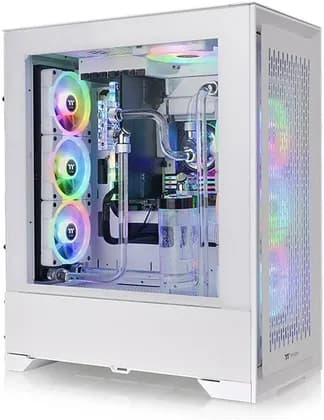 Thermaltake CTE T500 Air Snow ATX Full Tower PC Case, Tempered Glass Side Panel & Centralized Thermal Efficiency, Up to 360mm AIO, 3* 140mm Preinstalled Fans, USB-C/USB 3.0*2, White | CA-1X8-00F6WN-00