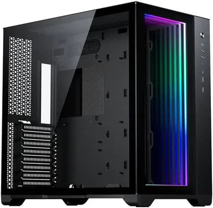 MagniumGear NEO Qube 2 Infinity Mirror Mid Tower Case, Steel Chassis + Tempered Glass Window Materials, Up to 360mm Radiator Support, Maximum 9 Fans Support, Black | MG-NE620QI_DBK02