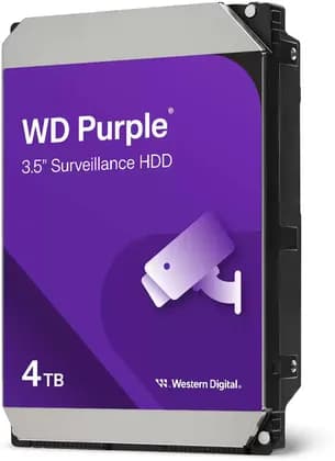 Western Digital 4TB Purple SATA Surveillance Hard Drive, Up to 175 MB/s Transfer Rate, 128 MB Cache Size, CMR Recording Technology | WD44PURZ