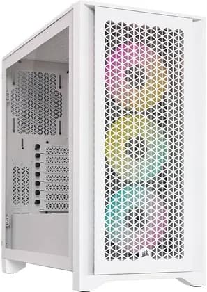 CORSAIR iCUE 4000D RGB AIRFLOW V2 Mid-Tower Case, High-Airflow Design, Tempered Panel, Up to 360mm Radiator & 3x AF120 RGB ELITE Fans, Node PRO Controller, RapidRoute Cable Mgt - White | CC-9011241-WW