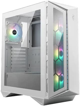 MSI MPG GUNGNIR 110R ATX Mid-Tower Gaming PC Case, Tempered Glass Side Panel, Up to 360mm Radiator, 4x ARGB 120mm Fans, Magnetic Filter, Optimized Airflow, USB 3.2 Type-C, White | 306-7G10W21-W57