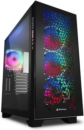 Sharkoon Elite Shark CA300H ATX PC Case, 8 Expansion Slots, Tempered Glass Side Panel, 3x 120mm Fan Support, Up To 420mm Radiator Support, 2.5'' & 3.5'' Drive Bays, Black | CA300H-BLK