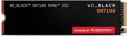 SanDisk WD_Black SN7100 Internal SSD, 1TB Capacity, M.2 2280 Form Factor, 7250MB/s Sequential Read & 6900MB/s Sequential Write, PCIe Gen 4.0 Interface, Black | WDS100T4X0E