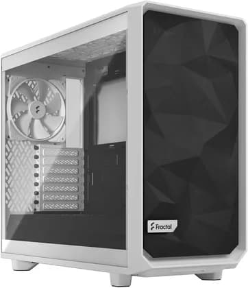 Fractal Design Meshify 2 Lite E-ATX Mid Tower Case, 7 Expansion Slots, 120/140mm Fan Size, 3.5"/2.5" Drive, 360mm Radiator Support, Tempered Glass Side Panel, White TG Light Tint | FD-C-MEL2A-04