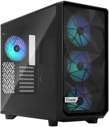 Fractal Design Meshify 2 Lite RGB E-ATX Mid Tower Case, 7 Expansion Slots, 120/140mm Fan Size, 3.5"/2.5" Drive, 360mm Radiator Support, Tempered Glass Side Panel, Black TG Light Tint | FD-C-MEL2A-05