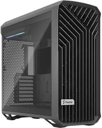 Fractal Design Torrent Compact Windowed ATX Mid Tower Case, Steel / Light Tint Tempered Glass, 7 Expansion Slots, Up to 360mm Radiator Support, 3x 120mm Fan, 3x 2.5" Drive Bays, Gray | FD-C-TOR1A-02