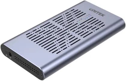 Unitek SolidForce USB-C to PCIe/NVMe M.2 SSD 20Gbps Dual Bay Enclosure with Offline Clone, 2x PCIe/NVMe M.2 SSD Downstream, USB3.2 Gen2 20Gbps SuperSpeed, Space Grey | S1206A-UK