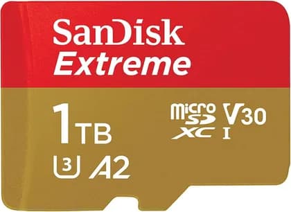 SanDisk 1TB Extreme microSDXC UHS-I Memory Card with Adapter Up to 190MB/s, with A2 App Performance, UHS I, Class 10, U3, V30 | SDSQXAV-1T00-GN6MA / GN6MN