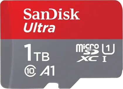 SanDisk Ultra MicroSD Memory Card With Adapter, Up to 150MB/sec Read speed, 1TB Storage, Full HD Video Recording, Works with Android, Chromebooks, and Windows, Red | SDSQUAC-1T00-GN6MN