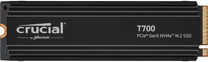 Crucial T700 1TB PCIe Gen5 NVMe M.2 Internal SSD with Heatsink, Up to 11700MB/s Read & 9500MB/s Write Speed, 232-layer TLC NAND, Up to 600TB, 1.5 Million Hrs MTTF, Black | CT1000T700SSD5