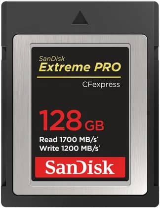 SanDisk 128GB Extreme PRO CFexpress Card, Type B, Low Latency, 1700 MB/s Read, 1200 MB/s Write, 5333x Memory Speed, Records Raw 4K Video, XQD Compatibility | SDCFE-128G-GN4NN