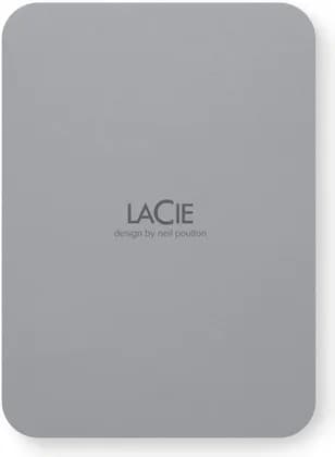 LaCie 4TB USB 3.2 Gen 1 Type-C Mobile Drive Secure Portable HDD, 130 MB/s File Transfers Speed, Sleek, Portable Design by Neil Poulton, Windows and Mac Compatible, Space Gray | STLR4000400