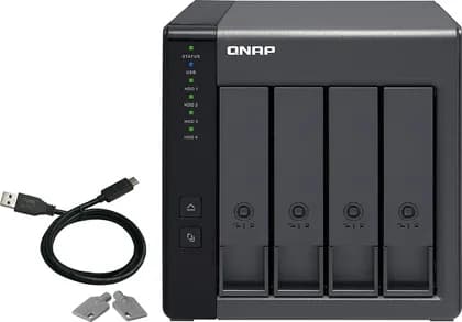 QNAP TR-004 4 Bay USB Type-C Direct Attached Storage with Hardware Raid Enclosure, Supports Up to Four SATA Drives, 65W, 100-240V, 18.1 dbA Sound Level, 4 x 2.5 / 3.5 Inch SATA 3Gb/s | TR-004