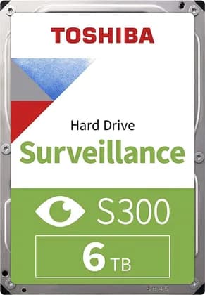 TOSHIBA S300 3.5" 6TB Surveillance SATA 6.0 Gbit/s Internal Hard Drive, 184MB/s Typ Data Transfer Speed, 5400 RPM Speed, 24/7 Operation, Supports 64 Cameras, 180TB/Year Workload | HDWT860UZSVA