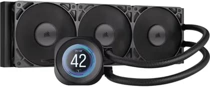 Corsair NAUTILUS 360 RS LCD Liquid CPU Cooler, 360mm Radiator, 2100 RPM Speed, 72.8 CFM Fan Airflow, 2.1" IPS LCD Screen, Maximum Contact, Black | CW-9061033-WW
