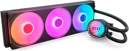 NZXT Kraken Core 360 RGB Liquid CPU Cooler, 360mm Radiator, F360 RGB Core Fan, 2400 RPM Fan Speed, 75.05 CFM Airflow, Fluid Dynamic Bearing, Black | RL-KR36C-B1