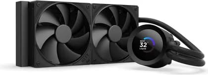 NZXT Kraken Plus 240 Liquid CPU Cooler, 1.54" Transmissive TFT, 262K Color Panel, 240mm Radiator, F120P Fans, 2000 RPM Fan Speed, 73.47 CFM Fan Airflow, Black | RL-KN240-B2