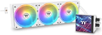Thermaltake MAGFloe 360 Ultra ARGB Sync AIO Liquid Cooler, 3.95" LCD Display, 360mm Radiator, 3x 120mm SWAFAN EX ARGB Fans, 3300 RPM Fan Speed, 57.11CFM Fan Airflow, Snow | CL-W433-PL12SW-A