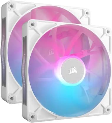 CORSAIR iCUE Link RX140 RGB 140mm PWM Fans with iCUE Link System Hub, 17.9 - 94.7 CFM Airflow, 1700 RPM Speed, Magnetic Dome Bearing, Dual Pack, White | CO-9051024-WW