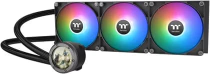 Thermaltake TH420 V2 Ultra ARGB Sync All-In-One Liquid Cooler, 420mm Radiator, 2.1" TFT-LCD Display, 3x 140mm Fan, PWM 500~1800 RPM Fan Speed, 84.32 CFM Fan Airflow, Black | CL-W386-PL14SW-A