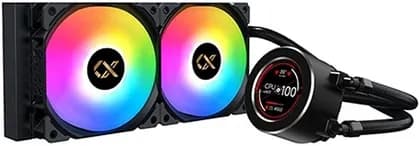 Xigmatek Frozr-O II 240 AIO Liquid Cooler, 2.4" Digital LCD Pump Head, 2500 Pump RPM, Ceramic Bearing, 1800 Fan RPM, 82.2CFM Airflow, 25.3dBA Fan Noise, Black | EN40429