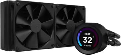 NZXT Kraken Elite 240 (2023) AIO 240mm Liquid Cooler, 2.36" 24-bit True Color LCD Display, 2x 120mm F120P PWM Fan, Copper Water Block, Up to 1800 RPM Fan Speed, 78.02 CFM Airflow, Black | RL-KN24E-B1