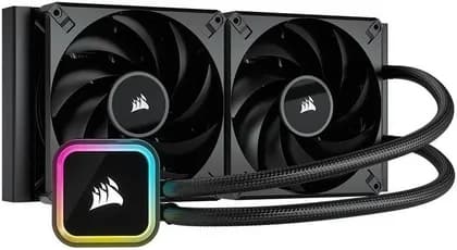 Corsair CW-9060059-WW All-in-One Liquid CPU Cooler, 2x 140 mm Fans, 280mm Radiator, 400mm Tube, 26.5 - 89 CFM Airflow, Copper Block, Compatible for 1700/1200/1150/AM4/sTRX4, Black | CW-9060059-WW