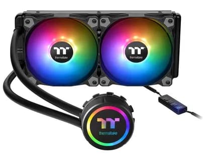 Thermaltake Water 3.0 ARGB Motherboard Sync Edition, Intel/AMD 240 All-in-One Liquid Cooling System, 2X 120mm High Efficiency Radiator CPU Cooler, Braided Tube | CL-W233-PL12SW-A