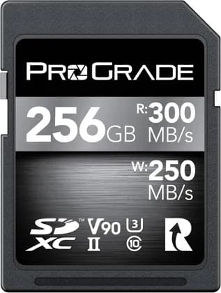 ProGrade Digital SDXC UHS-II V90 256GB Memory Card, 300MBs High-Speed Professional Camera SD Card for 4K/8K Video & Photography, Class 10, UHS-II Performance, Black | Digital Memory Card