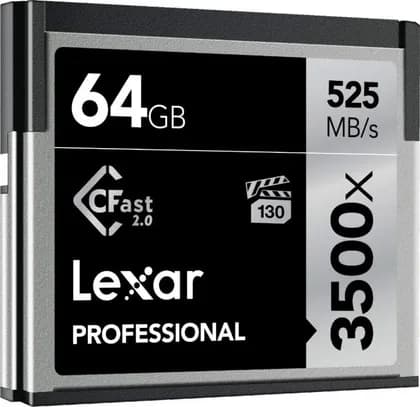 Lexar 3500x CFast 2.0 card 525mbps, 64GB | LC64GCRBEU3500