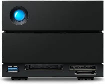 LaCie 48TB 2big Dock 2-Bay Thunderbolt 3 RAID Array 2x 24TB, High-Speed 550MB/s External Storage, RAID 0/1/JBOD, USB-C, DisplayPort, CFexpress & SD Card Slots, Black | STLG48000400