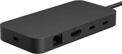 Microsoft Surface USB4 Docking Station, 1 x USB-A 3.2 Gen 2 Port, 1 x HDMI 2.1 Port, 2 x USB4 Ports, 1 x Gigabit Ethernet RJ45, 65W Power Passthrough, Black | EP2-20003 / EP2-19863