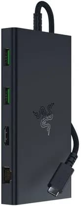 Razer USB-C Dock, 11-Ports, 4K 60Hz Display Output, USB-C 3.2 (10Gbps), USB-C with 85 W PD (100 W PD IN), 4x USB-A, Ethernet, MicroSD & SD Card Reader, UHS-I, 3.5mm, Black | RC21-02250100-R3M1