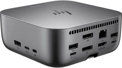 HP Thunderbolt 4 Ultra 180W G6 Dock, Thunderbolt 4 Port, 2x USB-C 3.2 Gen 2, USB-C 3.2 Gen 2 with DP Alt Mode, 2 x DisplayPort 1.4, HDMI 2.1, RJ45 2.5 Gigabit Ethernet Port, Silver | 9X481UT