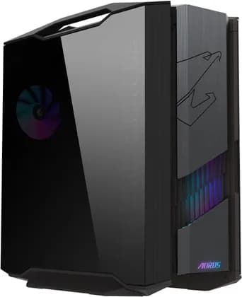 GIGABYTE AORUS C601 GLASS GLOBAL E-ATX Mid-Tower Computer Case, 4x 140mm Pre-Installed ARGB&PWM Fans, 420mm Radiator Support, RGB Lighting, 8 Expansion Slots, Dust Filters, Black | GB-AC601G GLOBAL