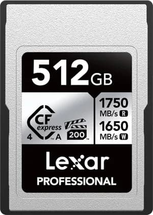 Lexar Professional Silver Series CFexpress 4.0 Type A Memory Card 512GB, Up to 1750MB/s Read & 1650MB/s Write, High-Speed CFe Card, Silver | LCAEXS4512G-RNENU