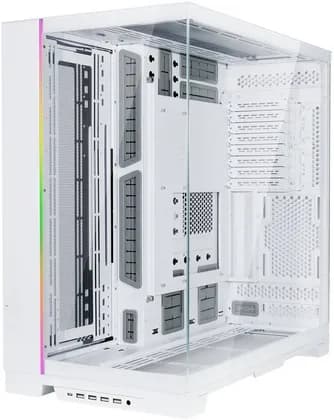 Lian Li O11 Dynamic EVO XL Full Tower Computer Case, Aluminum + Steel + Glass Materials, Up to 420mm Radiator Support & 11x Fans, 3.5mm Jack, USB-A 3.2x4, USB-C 3.2 I/O Ports, White | G99.O11DEXL-W.00