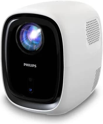 Philips NeoPix NPX130 Home Projector, Up to 70" (177cm) Projection Image Size, Stereo Audio System, Advanced LED Light Source, Auto-Keystone & 4 Corner Correction, White | NPX130W